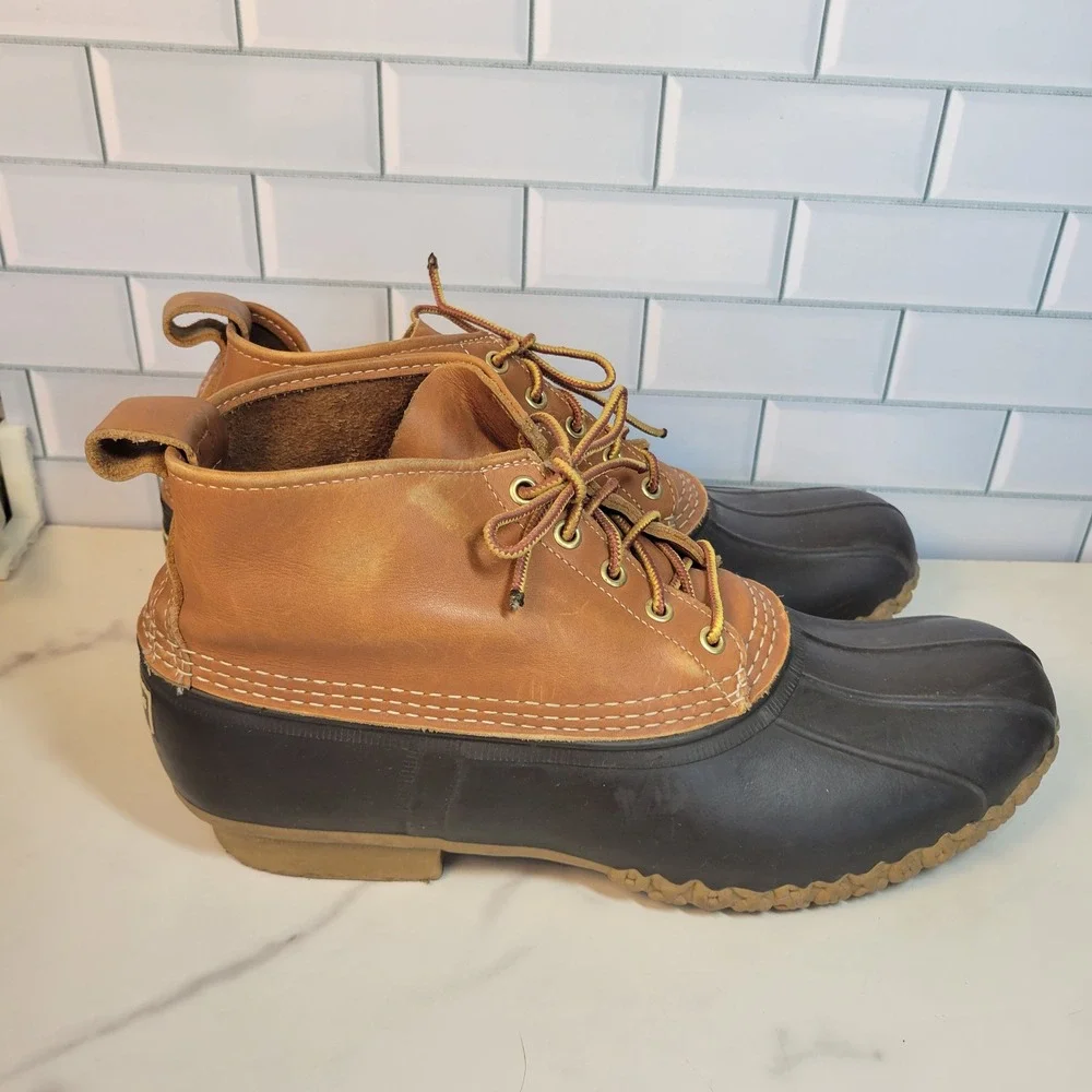 LL Bean Bean Boots Mens Size 12 6 Inch Waterproof Leather Duck Boots USA
